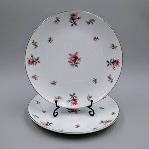 Vintage Meito China Rose Chintz - Set of 2 Shabby Chic Plates